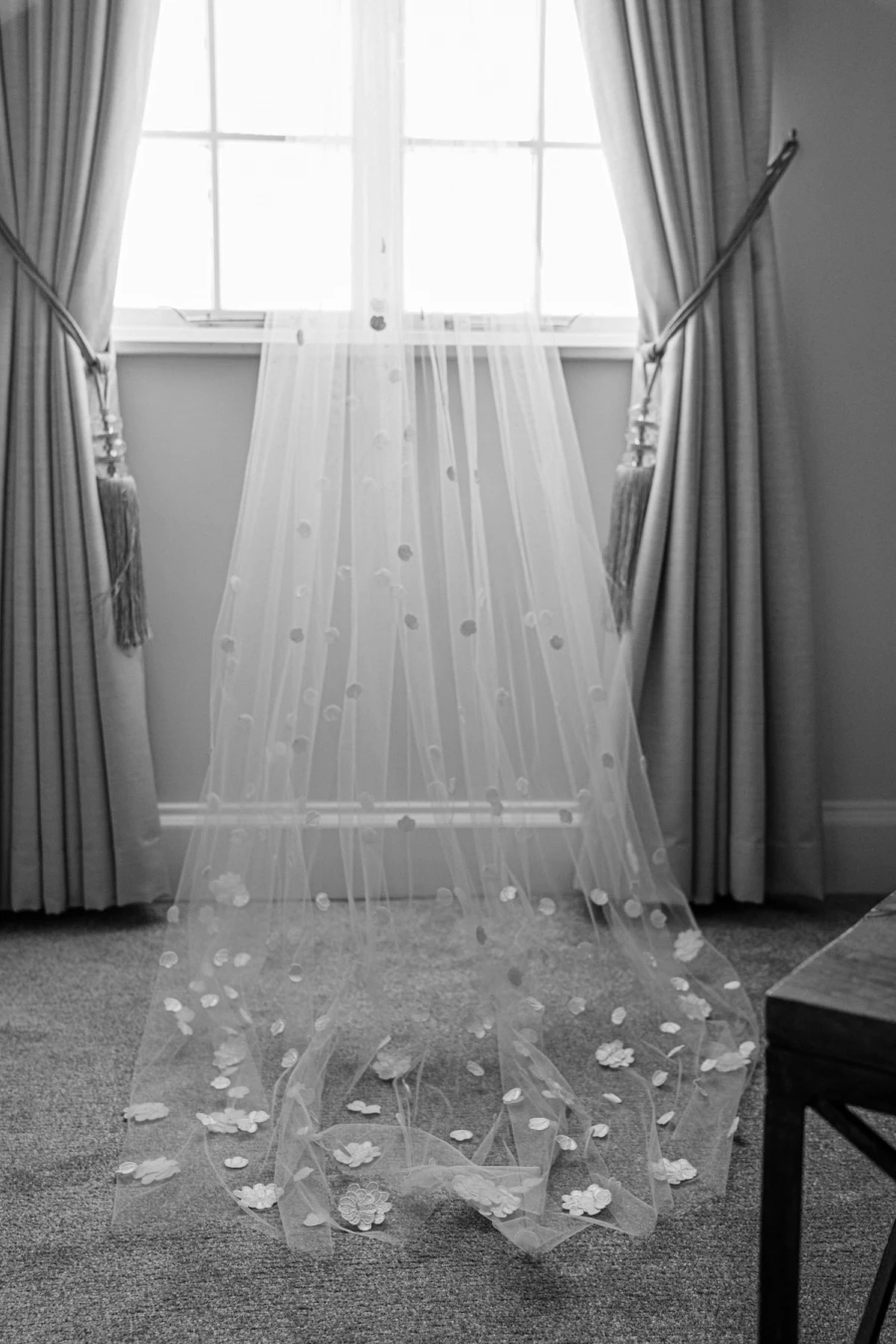 Veil in front of a window