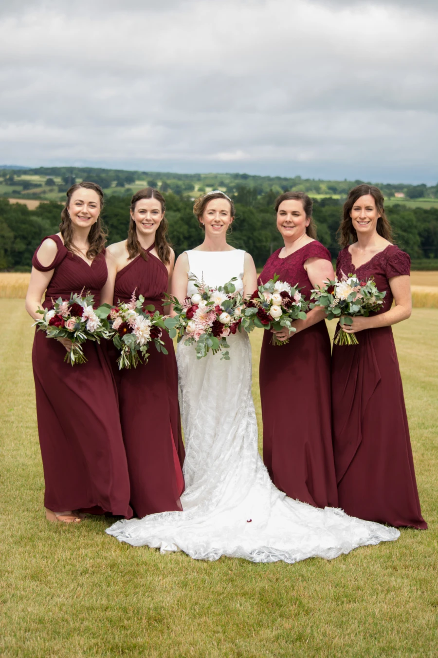 Bride and her bridesmaids